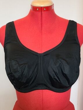 SYROKAN Black Full Coverage Women's Underwire Bra 44DD